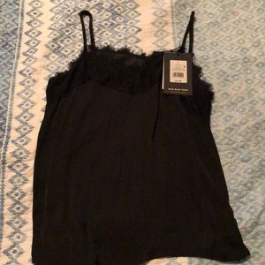 WHO WHAT WEAR,  black sexy tank with lace! NEW!!